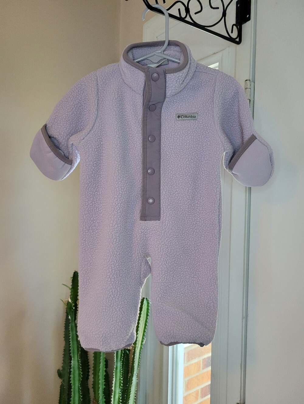 Columbia Helvetia Bunting Plush Purple Sherpa One Piece, Size 0-3 Months